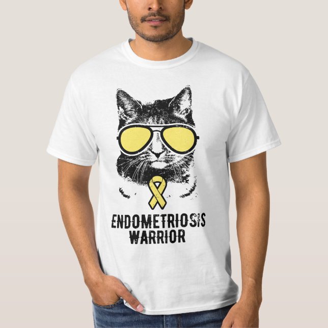Cat Endometriosis Warrior, Endometriosis Awareness T-Shirt (Vorderseite)