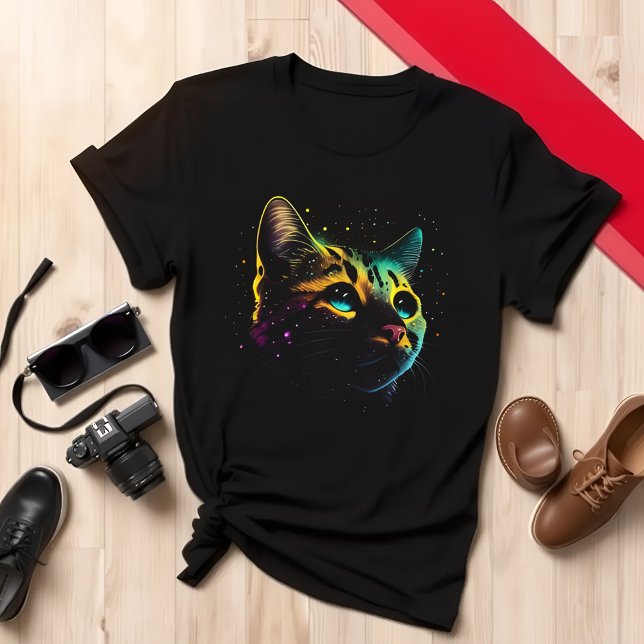 Cat Enthusiasten Appare farbenfrohe Cat Lover T-Shirt (Von Creator hochgeladen)