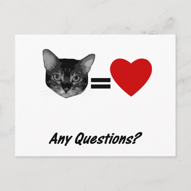 Cat Equals Liebe Postkarte (Vorderseite)
