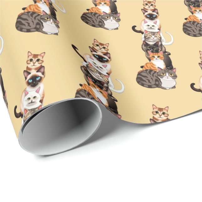 Cat-Er-Pillar Felinturm Geschenkpapier (Rolleneckpunkt)