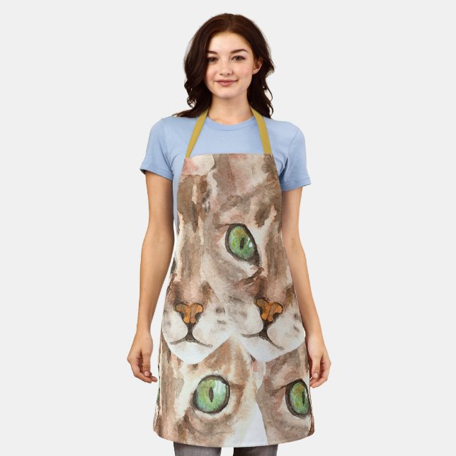 Cat Eye Design Schürze, Cat Family Cat Mama Gesche Schürze (Getragen)