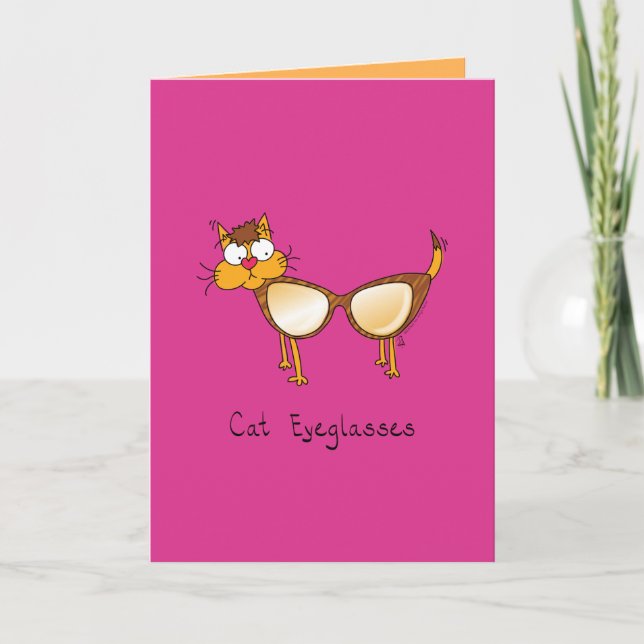 Cat Eyeglasses - Cateye Brillen Cat Greeting Card Karte (Vorderseite)