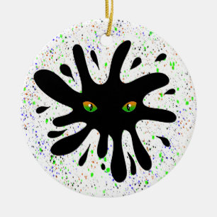 Cat Eyes Blick auf ein Black Blood Weihnachten Keramik Ornament
