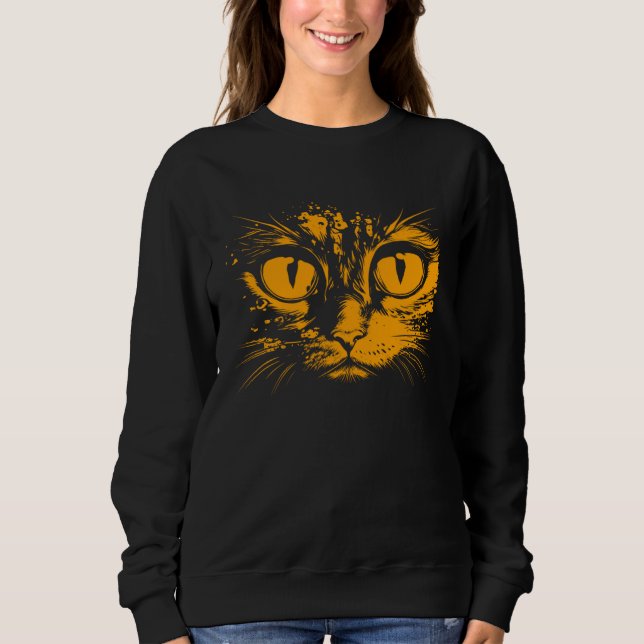 Cat Eyes Face Costume Mom Lady  1 Sweatshirt (Vorderseite)