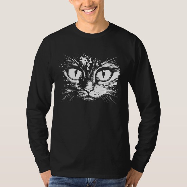 Cat Eyes Face Costume Mom Lady T-Shirt (Vorderseite)