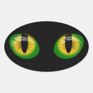 Cat Eyes Green und Black Sticker