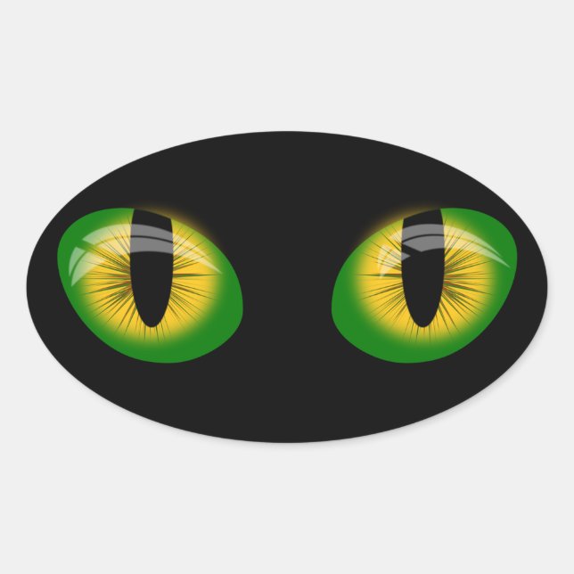 Cat Eyes Green und Black Sticker (Vorderseite)
