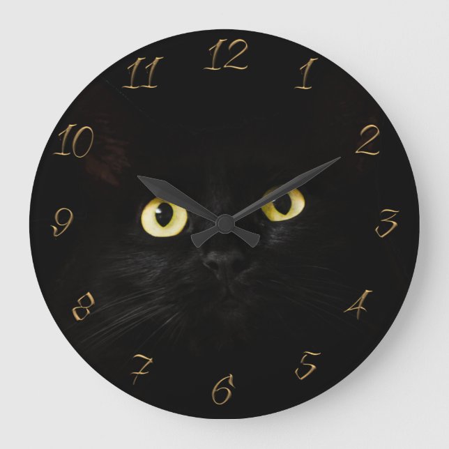 Cat Eyes Große Wanduhr (Vorderseite)