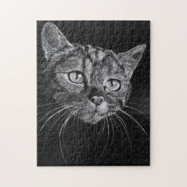 Cat Face ... 11 x 14 Zoll beruhigendes Challenge-P Puzzle