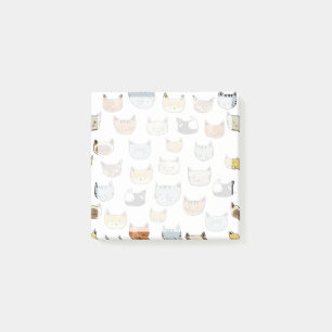 Cat Face Doodle Muster Post-it Klebezettel