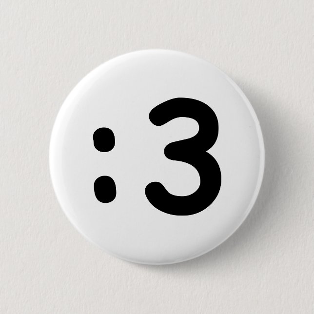 Cat Face Emoticon:3 Button (Vorderseite)