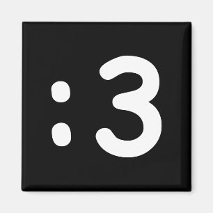 Cat Face Emoticon:3 Magnet