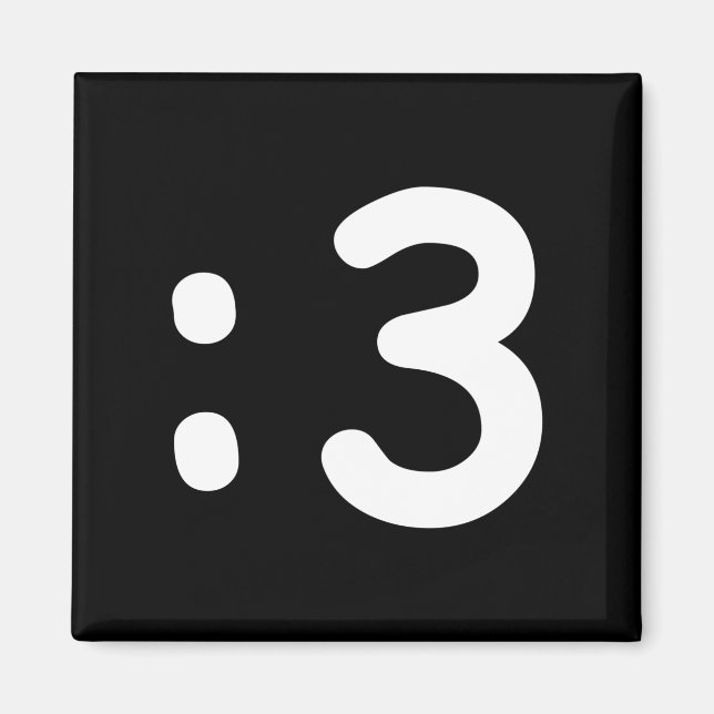 Cat Face Emoticon:3 Magnet (Vorne)