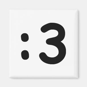 Cat Face Emoticon:3 Magnet