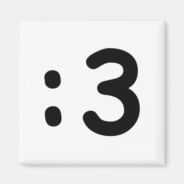 Cat Face Emoticon:3 Magnet (Vorne)