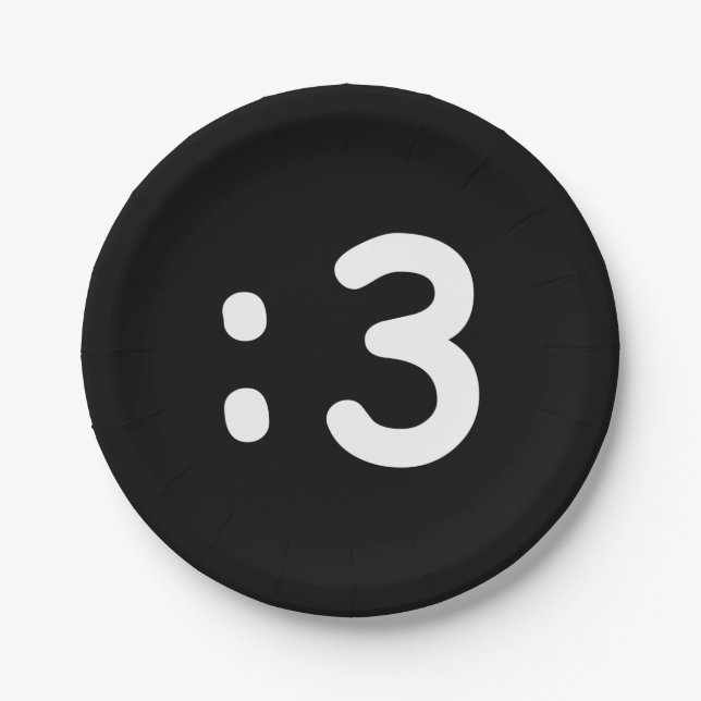 Cat Face Emoticon:3 Pappteller (Vorderseite)