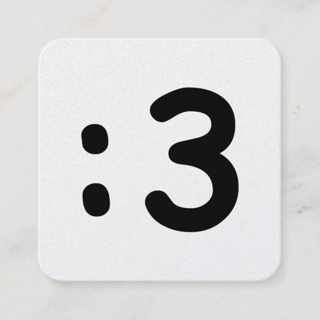 Cat Face Emoticon :3 Quadratische Visitenkarte (Vorderseite)