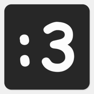 Cat Face Emoticon:3 Square Sticker