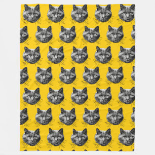 Cat Face Fleecedecke