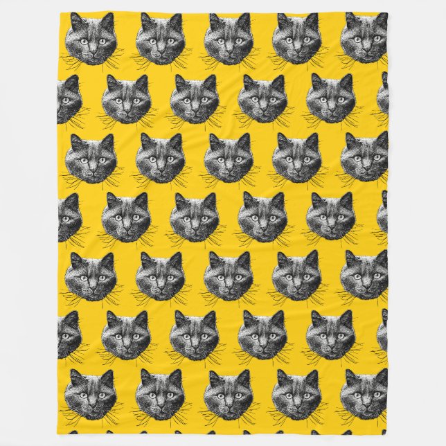 Cat Face Fleecedecke (Vorderseite)