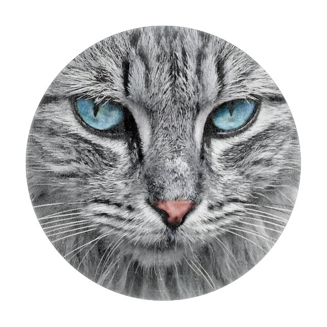 Cat Face Fraktal Design-10682 Schneidebrett (Vorderseite)