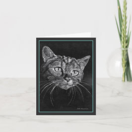 Cat Face Gezeichnet von Mark Edward Westerfield Dankeskarte