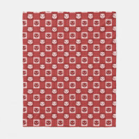 Cat Face Gingham Pattern Niedlich Red