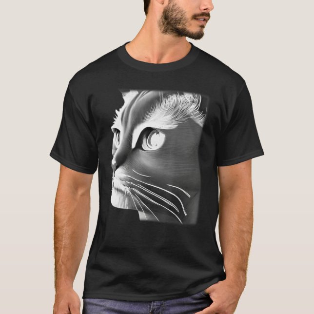 Cat face graphic  animal pet  grumpy kitten print  T-Shirt (Vorderseite)