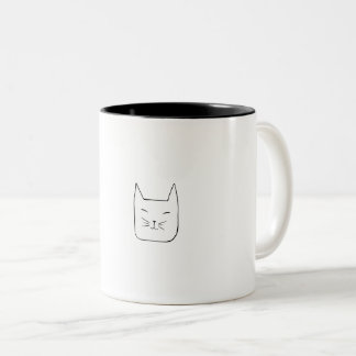 Cat Face Line Art Zweifarbige Tasse