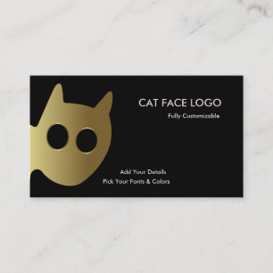 Cat-Face-Logo - Goldkatze Visitenkarte