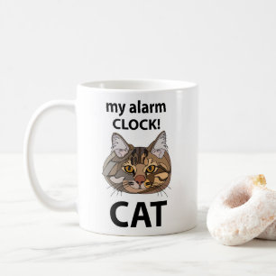 Cat Face My Alarm Clock Tabby Chat Kaffeetasse