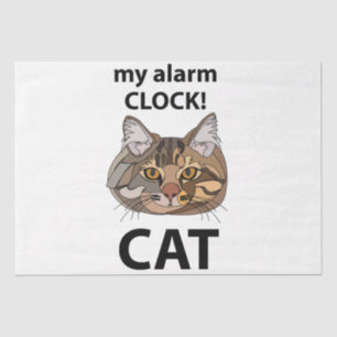 Cat Face My Alarm Clock Tabby Chat Seidenpapier