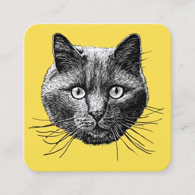 Cat Face Quadratische Visitenkarte (Vorderseite)