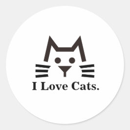 Cat-Face Runder Aufkleber