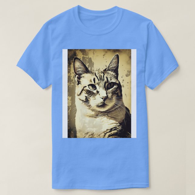 Cat Face Vintag T-Shirt (Design vorne)