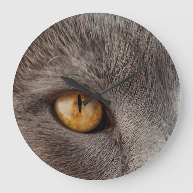 Cat-Face-Wall-Uhr Große Wanduhr (Vorderseite)