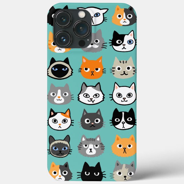 Cat Faces Muster | Cool Kitty Cat Lover's Case-Mate iPhone Hülle (Rückseite)