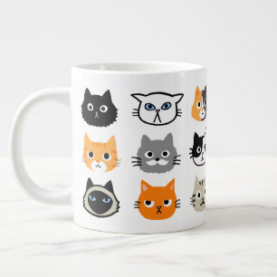 Cat Faces   Niedliche, lustige und annoyed Katzen Jumbo-Tasse