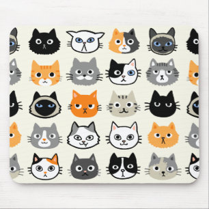 Cat Faces   Niedliche, lustige und annoyed Katzen Mousepad