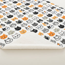 Cat Faces Pattern | Cool Kitty Cat Lover's Sherpadecke