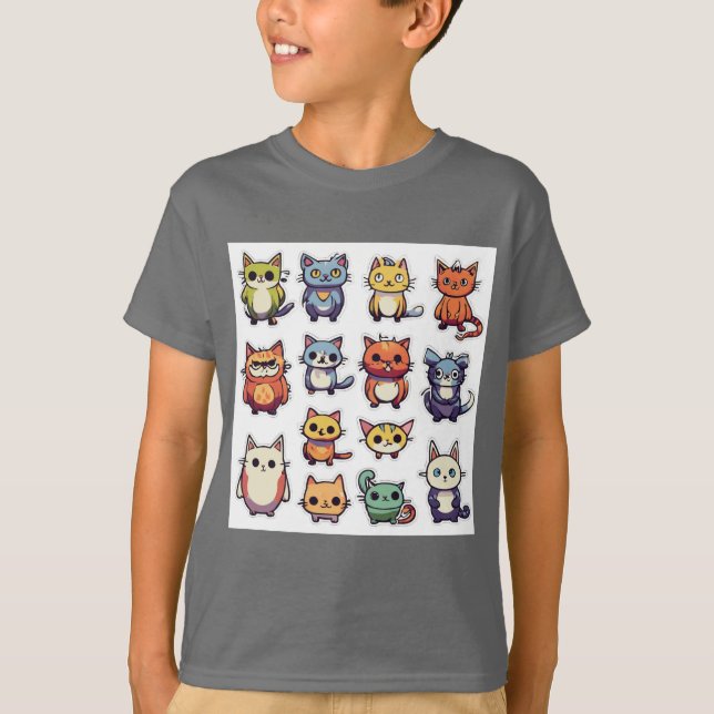 Cat Faces T-Shirt (Vorderseite)