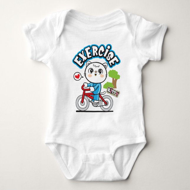 Cat Fahrrad Baby Strampler (Vorderseite)