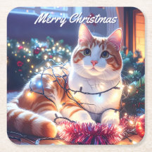 Cat & Fairy Lights Weihnachten