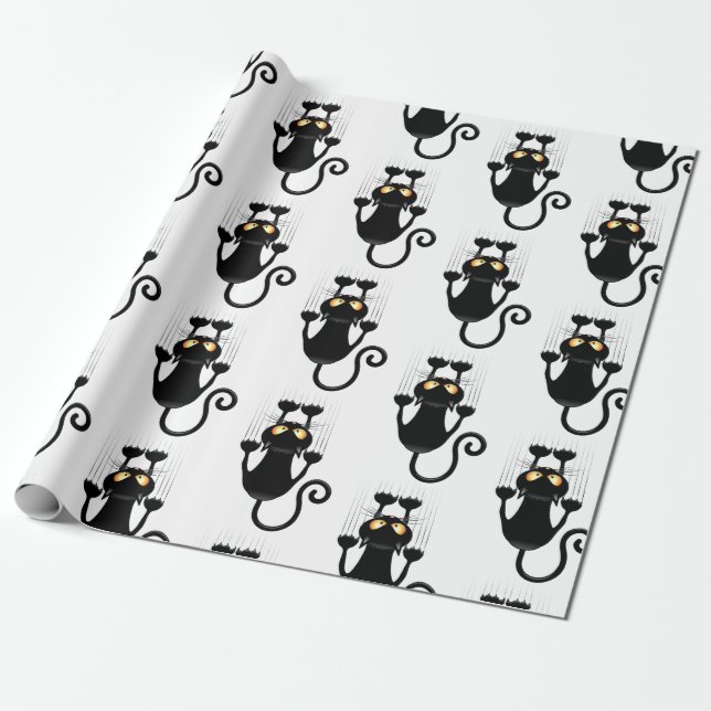 Cat Falldown lustige Zeichentrickfigur Geschenkpapier (Ungerollt)