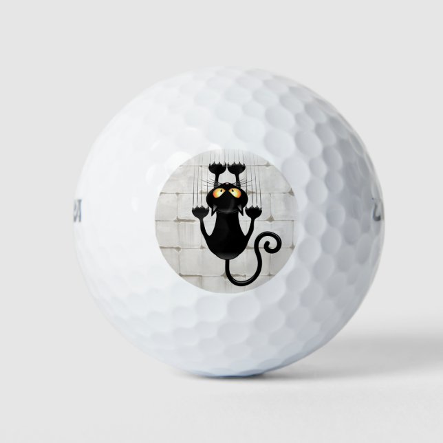 Cat Falldown lustige Zeichentrickfigur Golfball (Vorderseite)