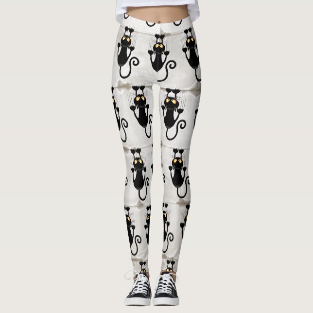 Cat Falldown lustige Zeichentrickfigur Leggings (Vorderseite)