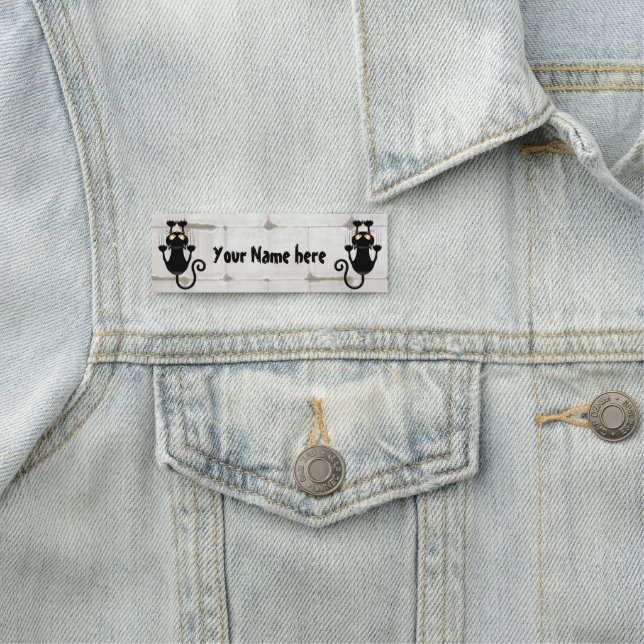 Cat Falldown lustige Zeichentrickfigur Namensschild (Beispiel)