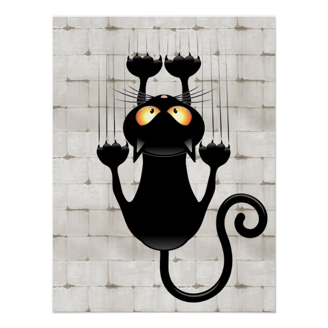 Cat Falldown lustige Zeichentrickfigur Poster (Vorderseite)