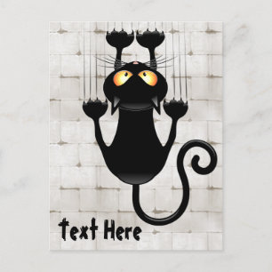 Cat Falldown lustige Zeichentrickfigur Postkarte