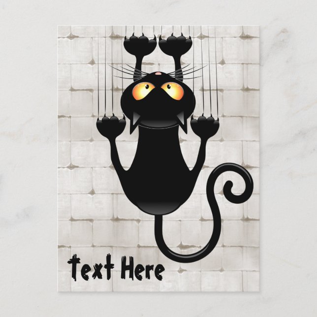 Cat Falldown lustige Zeichentrickfigur Postkarte (Vorderseite)